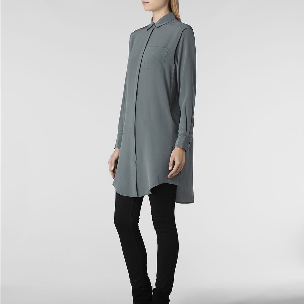 All Saints Madison Silk Shirtdress